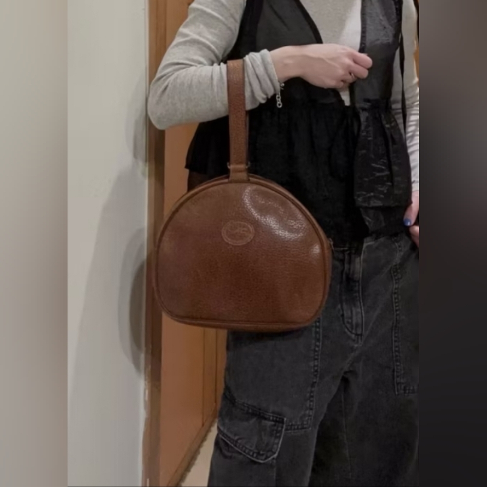 LONGCHAMP Brown Leather Wrislet (Vintage) Used in Very Good Condition
